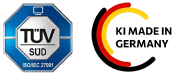 TÜV-zertifiziertes Informationssicherheits-Managementsystem, KI made in Germany