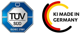 TÜV-zertifiziertes Informationssicherheits-Managementsystem, KI made in Germany