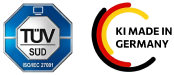 TÜV-zertifiziertes Informationssicherheits-Managementsystem, KI made in Germany